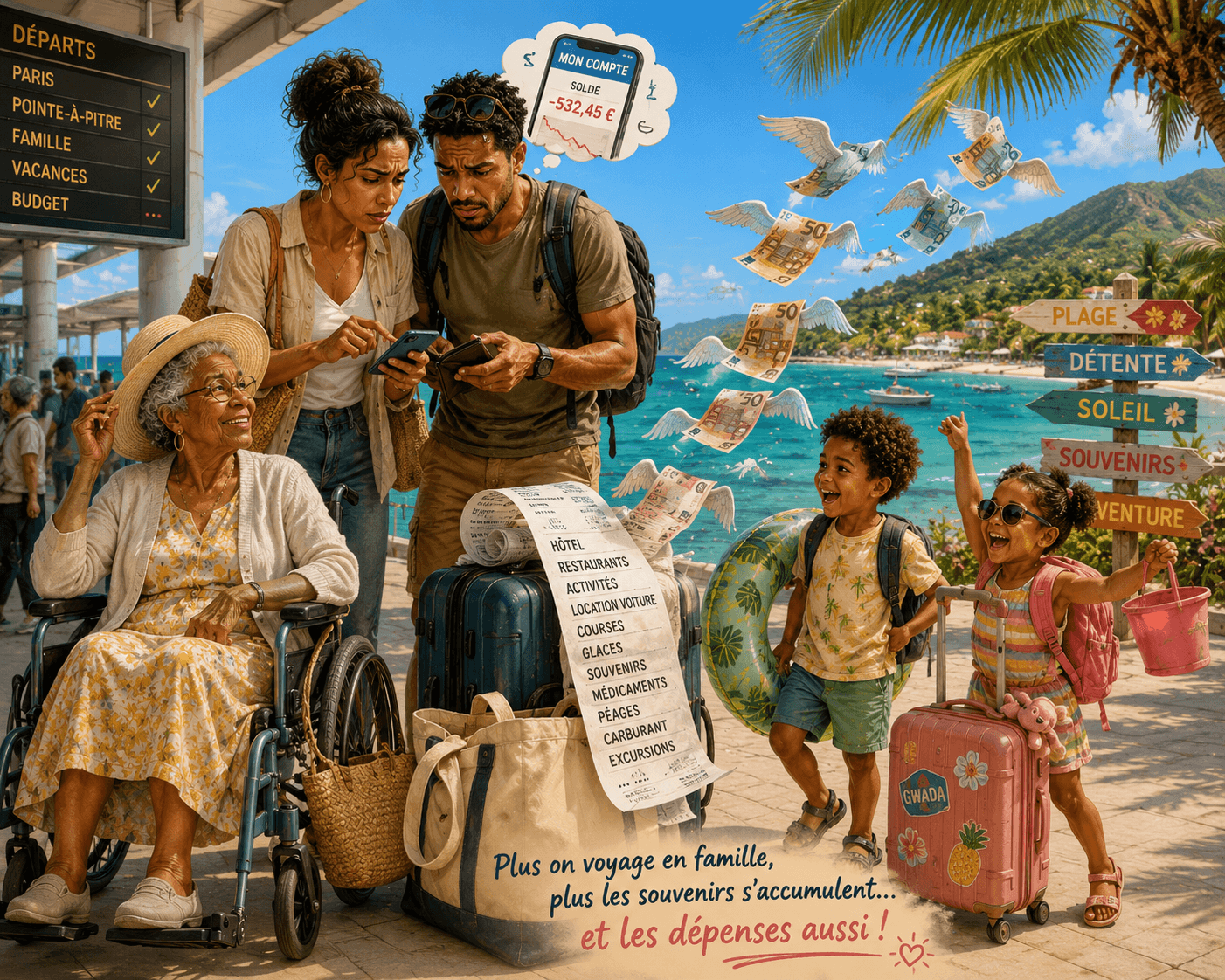 Vacances en famille : quand on part avec un parent âgé, des enfants… et un budget qui trinque